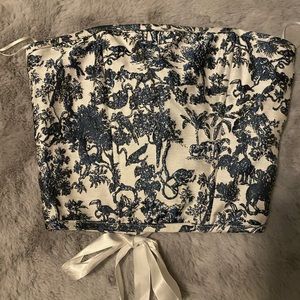 Blue and white corset | size small